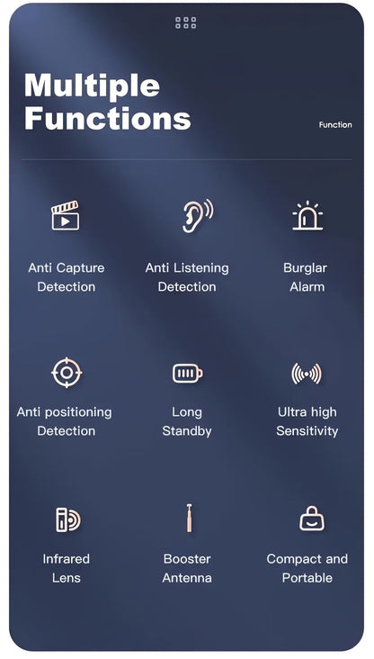 Hidden Camera Detector & Anti-Spy RF Signal Scanner – Portable Bug Sweeper for GPS Trackers, Wireless Eavesdropping Devices, Privacy Protection for Hotels, Cars, Homes, Offices & Travel