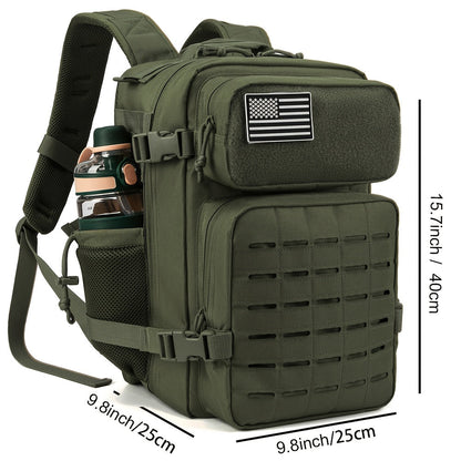 25L MOLLE Tactical Laptop Backpack for Men Women – Military Bug Out Bag Hiking Daypack with Dual Cup Holders, 9 Colors, Office & Outdoor Travel Pack