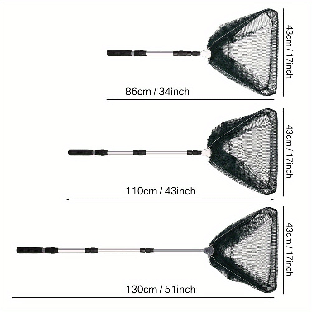 Foldable Telescoping Fishing Landing Net with Aluminum Alloy Frame – Extendable Handle 21.7–75 Inch for Bass, Trout & Fly Fishing, Professional Portable Collapsible Fish Net