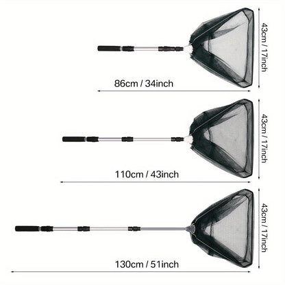 Foldable Telescoping Fishing Landing Net with Aluminum Alloy Frame – Extendable Handle 21.7–75 Inch for Bass, Trout & Fly Fishing, Professional Portable Collapsible Fish Net