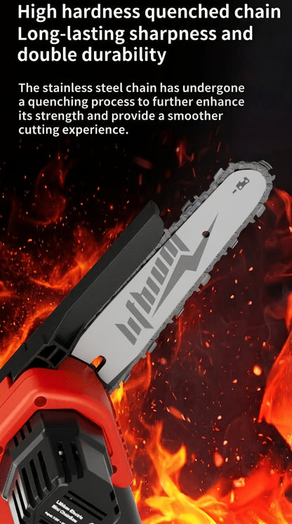 Mini Chainsaw Cordless 6 Inch Battery Powered Electric Chainsaw with Safety Guard Adjustable Chain Ergonomic Grip for Tree Trimming Branch Cutting Yard Work - Gift for DIY Home Garden Outdoor
