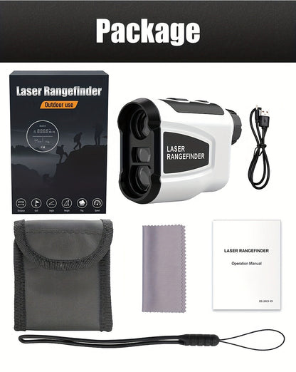 Golf Laser Rangefinder 1200 Yards – 6.5x Magnification Slope Compensation HD Flag Lock Anti-Vibration USB Rechargeable, High Precision Quick Positioning Golf Distance Meter, White Sleek Design