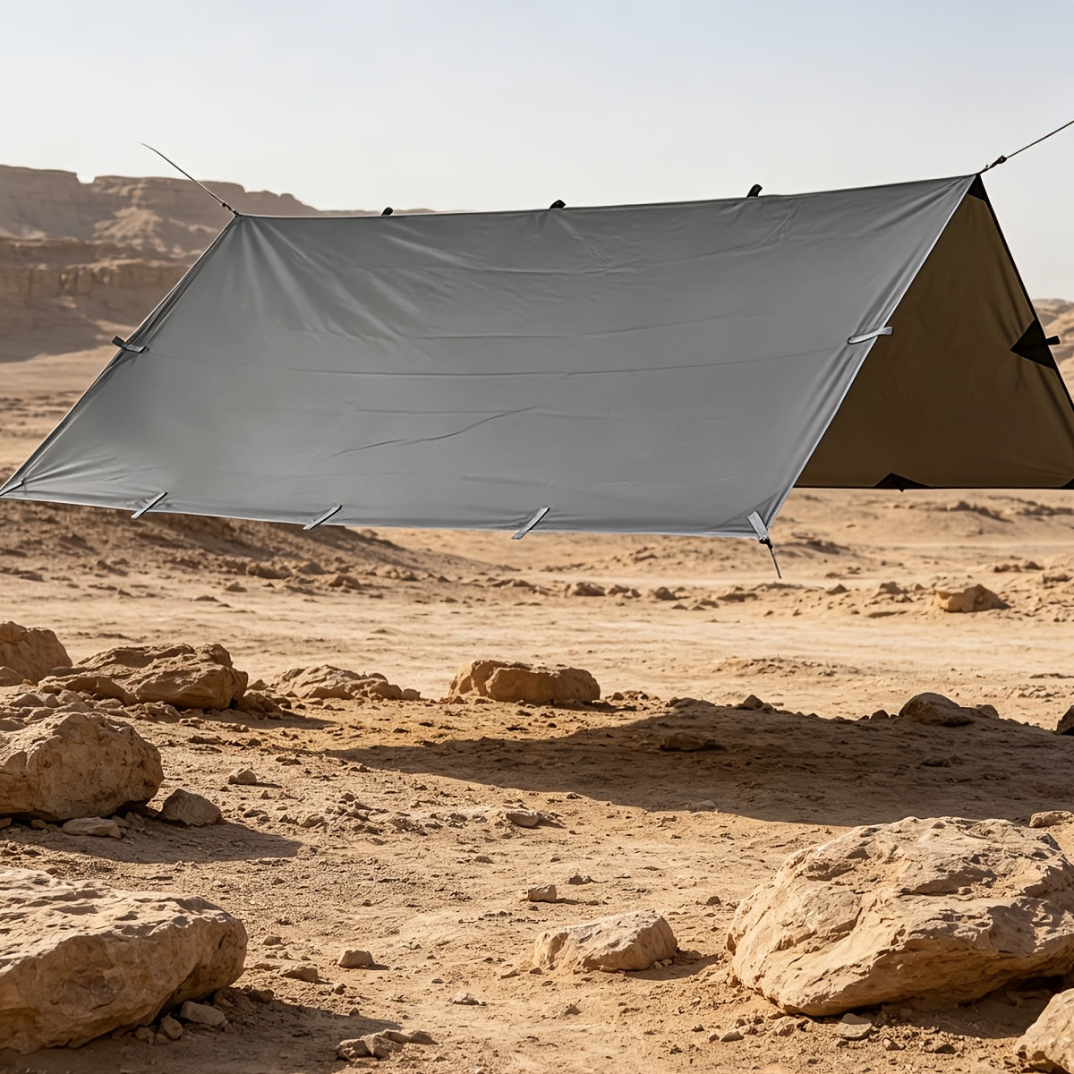 Outdoor Camping Tarp Canopy with UV Protection & Alloy Bracket – Portable Foldable 4-Person Shelter for Backpacking, Hiking, Garden & Outdoor Survival | All-Season Camping Awning