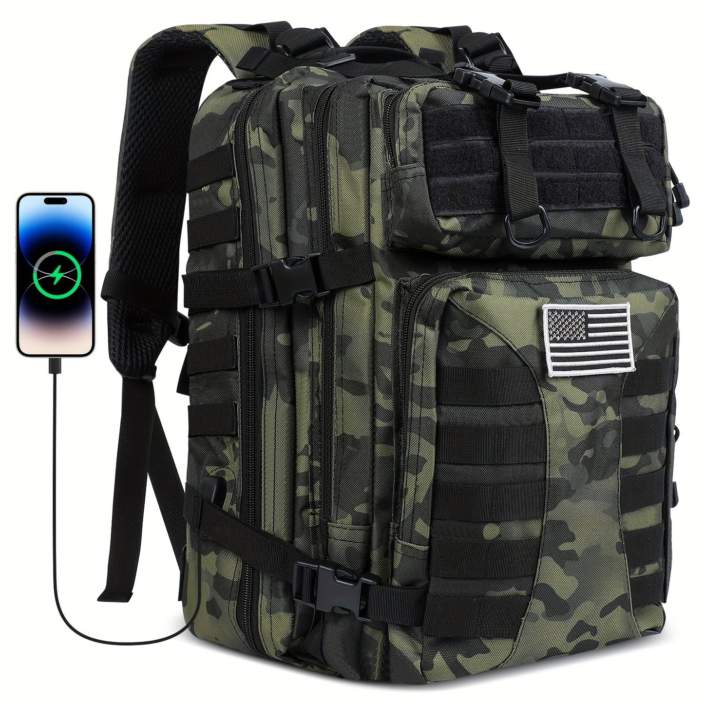 50L High Capacity Tactical Backpack Unisex – MOLLE Military Bag for Camping, Fishing, Hunting, Hiking & Travel – 13 Color Options Including Handbag & Storage Bag Variants