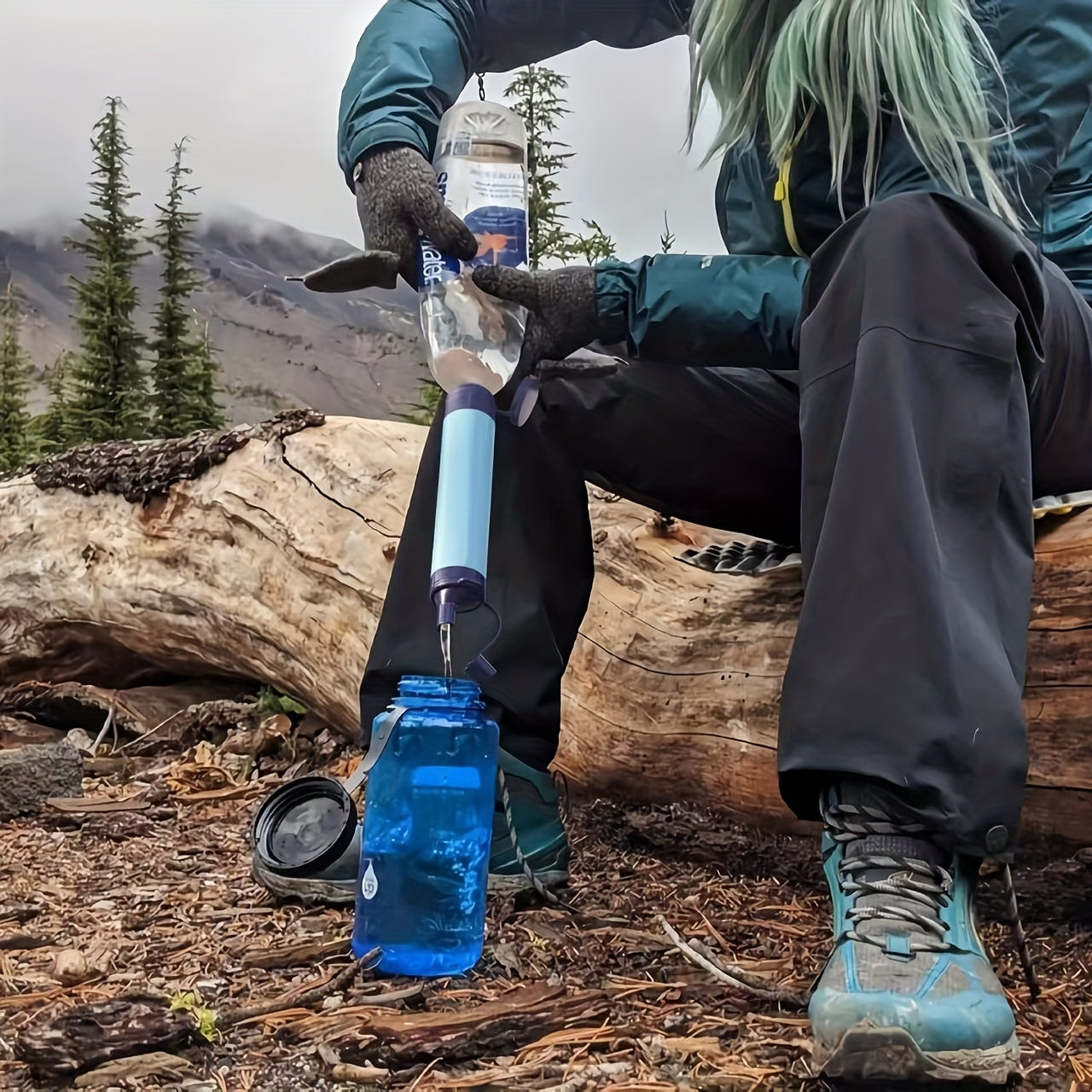 Personal Water Filter Straw Mini Water Purifier Survival Gear for Hiking Camping Travel Emergency Preparedness, Portable Filtration Straw Removes Bacteria & Contaminants - Set 1, 2 & 4 Options