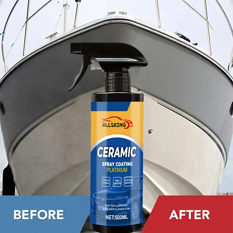 3-in-1 Nano Ceramic Coating Spray for Cars – Scratch-Resistant, High-Definition Glossy Finish, Long-Lasting Protective Layer for All Paint Types, Car, Truck & SUV Exterior Paint Protection