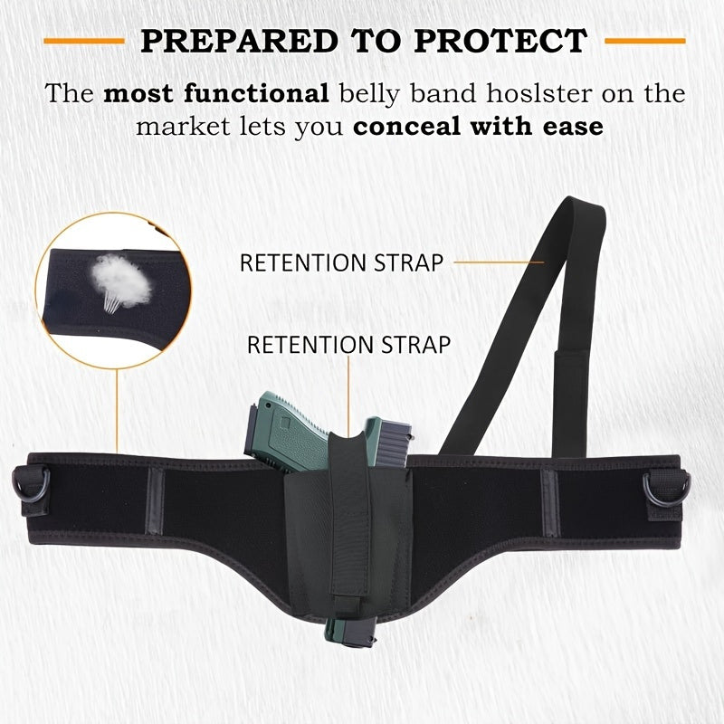 Belly Band Holster Concealed Carry Universal Ambidextrous Fits 9mm Glock G-Series Sig P365 LCP LC9 – Adjustable Quick Draw Polyester Waistband Gun Holster for Men Women, Sizes S M L