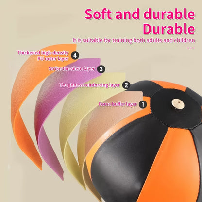 Boxing Reflex Ball on Stand Freestanding Speed Bag Adjustable Height Reaction Training for Adults Teens Seniors – Indoor Fitness Punching Ball with 3 Floor Anchors