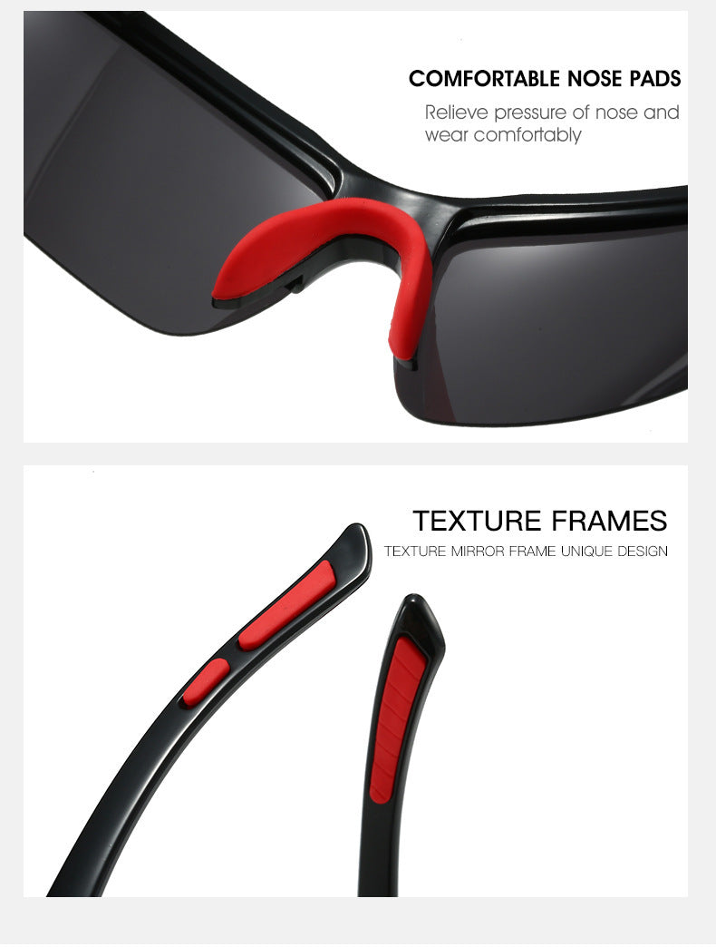 Half Frame Polarized Sports Sunglasses for Men UV400 Protection Lightweight Goggles for Skiing Driving Running Fishing Outdoor Activities 3-Pack or 10-Pack