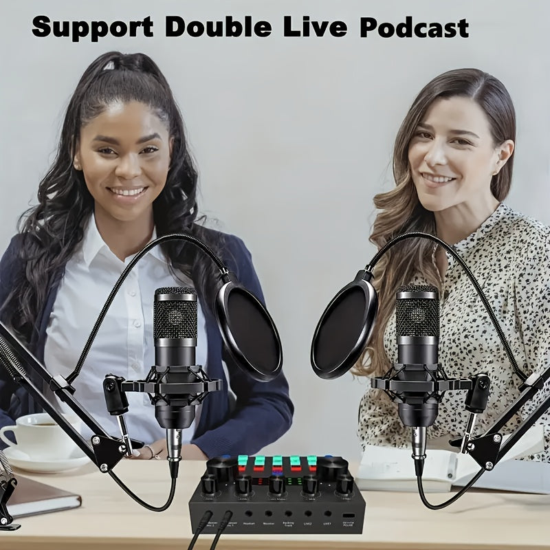 BM800 Condenser Microphone & Sound Card Recording Kit – Home Studio Bundle for Podcasting, Streaming, Voice Overs & Music, Compatible with PC, Smartphone & Tablet, Multiple Models Available