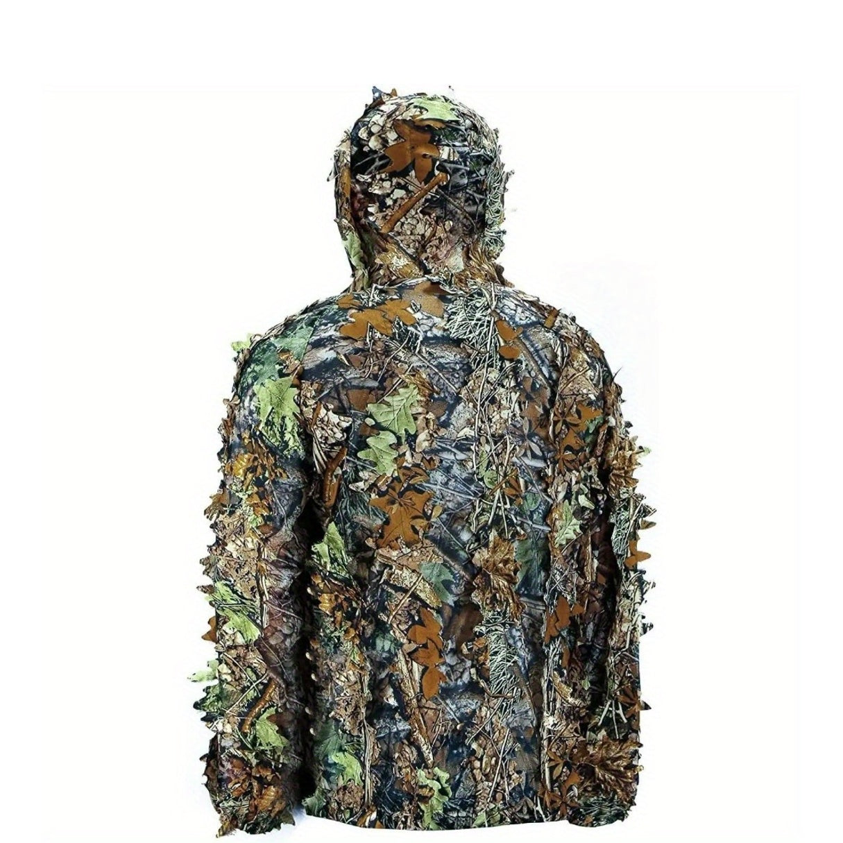Men's Ghillie Suit 3D Camo – Lightweight Hooded Jacket & Pants Set, Breathable 3D Leaf Camouflage Hunting Clothes, 0.95 lb