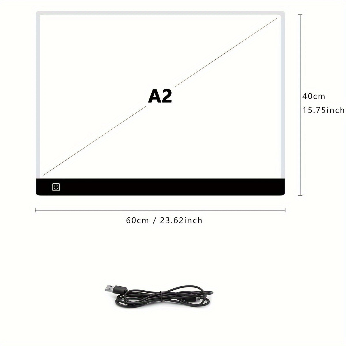 A2 LED Light Pad for Diamond Painting Tracing Drawing 3-Level Brightness USB Powered Ultra-Thin Acrylic Light Board 15.75x23.62 Inch Diamond Art Supplies Animation