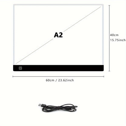 A2 LED Light Pad for Diamond Painting Tracing Drawing 3-Level Brightness USB Powered Ultra-Thin Acrylic Light Board 15.75x23.62 Inch Diamond Art Supplies Animation