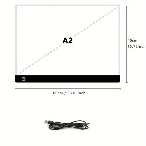 A2 LED Light Pad for Diamond Painting Tracing Drawing 3-Level Brightness USB Powered Ultra-Thin Acrylic Light Board 15.75x23.62 Inch Diamond Art Supplies Animation