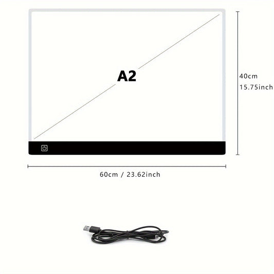 A2 LED Light Pad for Diamond Painting Tracing Drawing 3-Level Brightness USB Powered Ultra-Thin Acrylic Light Board 15.75x23.62 Inch Diamond Art Supplies Animation