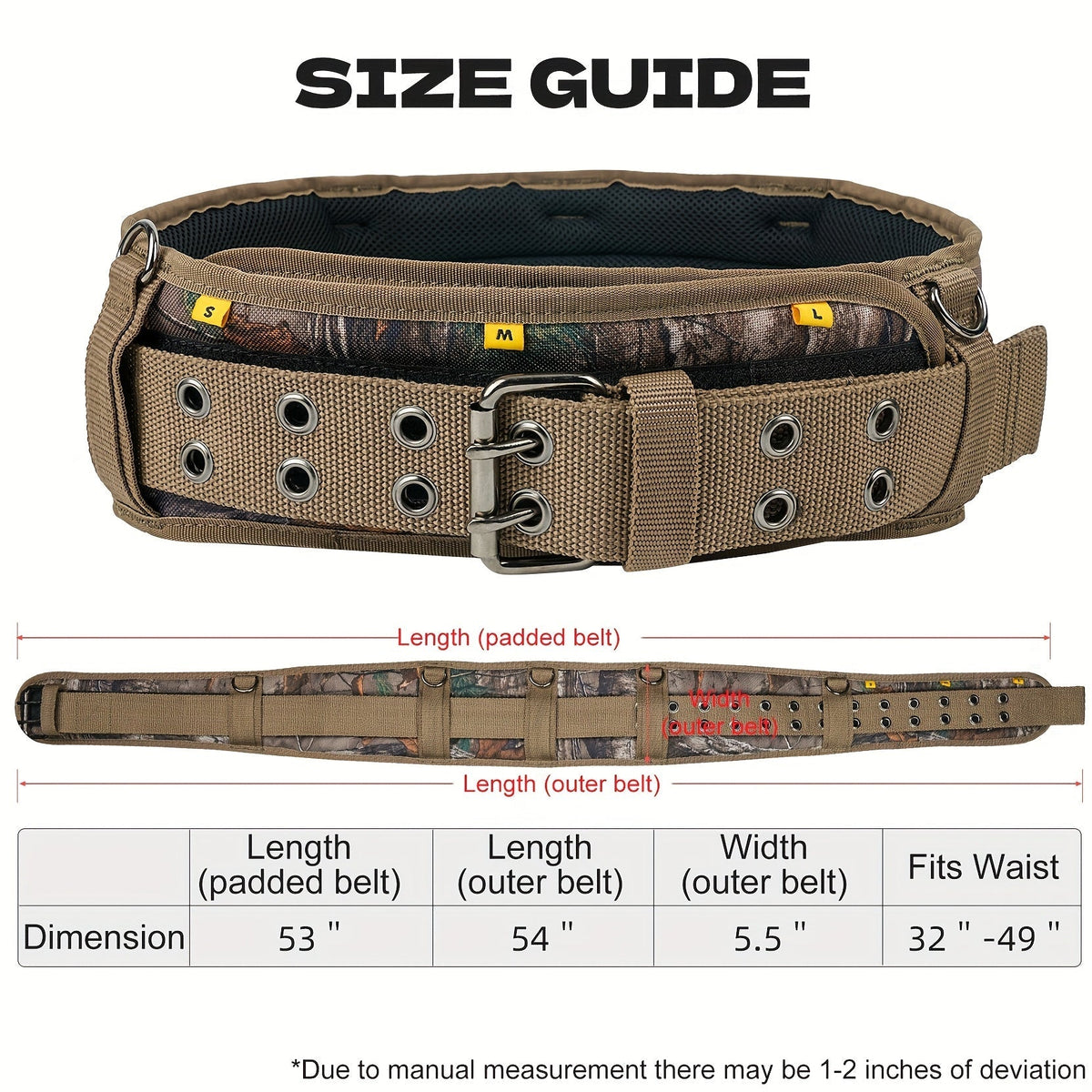Heavy Duty Tool Belt with Suspenders 5-Piece Set – 1680D Ballistic Fabric, Carpenter Framer Construction Pouch with Phone Holder & Hammer Loop, Fits Electricians, Roofers & Contractors