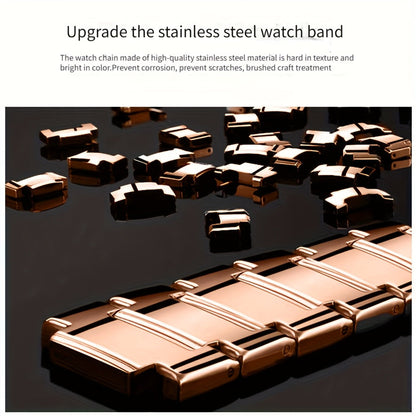Men's Luminous Quartz Business Watch with Dual Date Calendar – Elegant Zinc Alloy Case, Simple Trend Design, Dress & Casual Wear