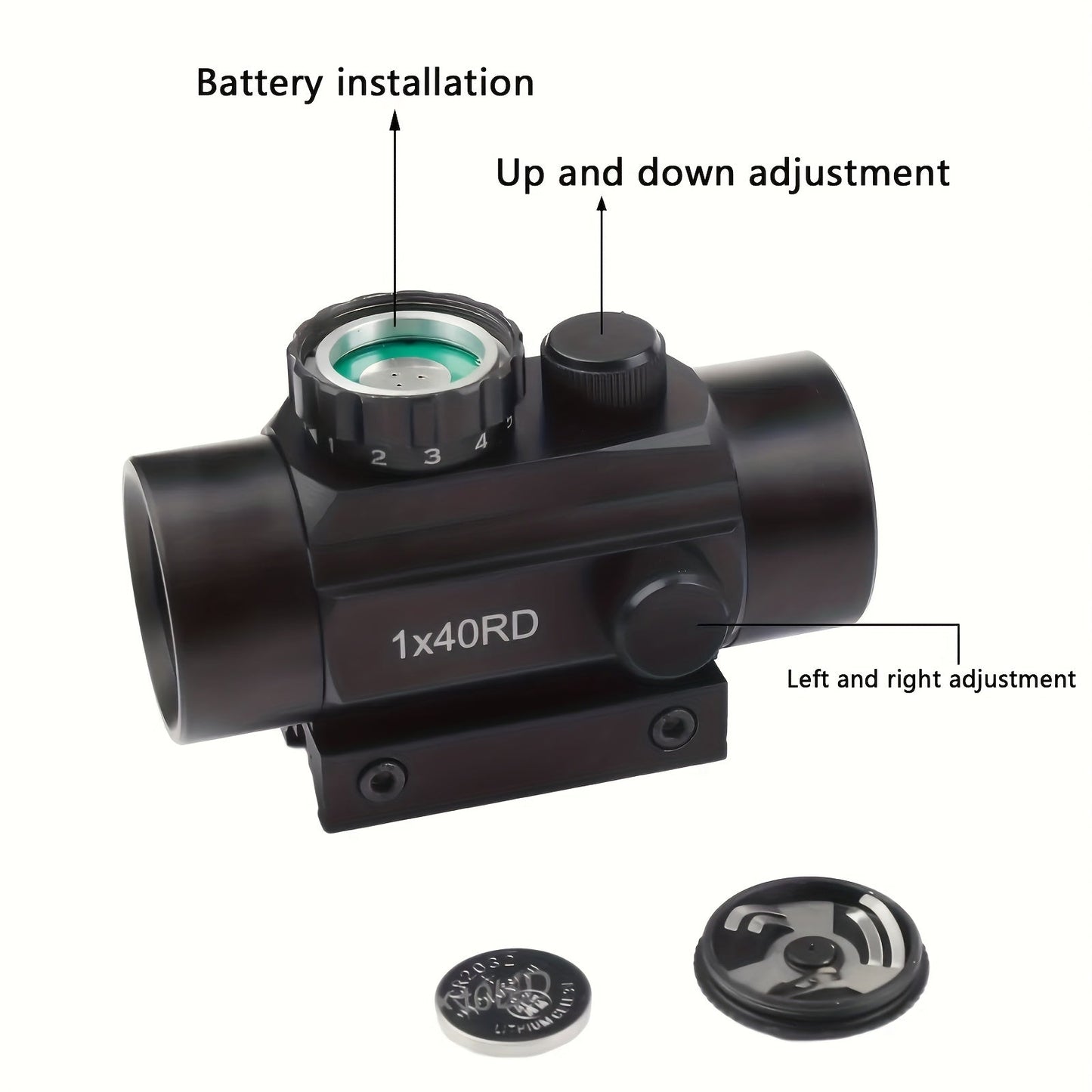 Tactical Red Green Dot Rifle Scope 1x40mm Reflex Sight – Aluminum Alloy Reflector Optic, Fits 20mm Picatinny Weaver Rail & 11mm Dovetail Rail – for Hunting, Shooting & Tactical Use