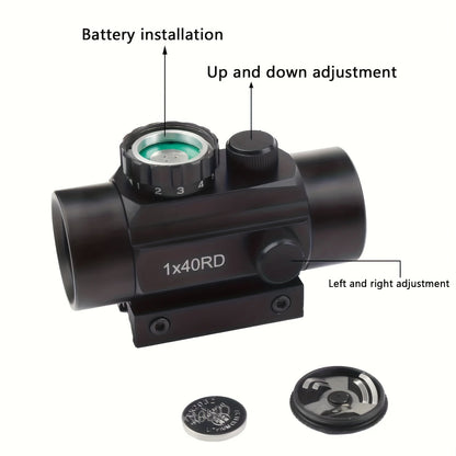 Tactical Red Green Dot Rifle Scope 1x40mm Reflex Sight – Aluminum Alloy Reflector Optic, Fits 20mm Picatinny Weaver Rail & 11mm Dovetail Rail – for Hunting, Shooting & Tactical Use