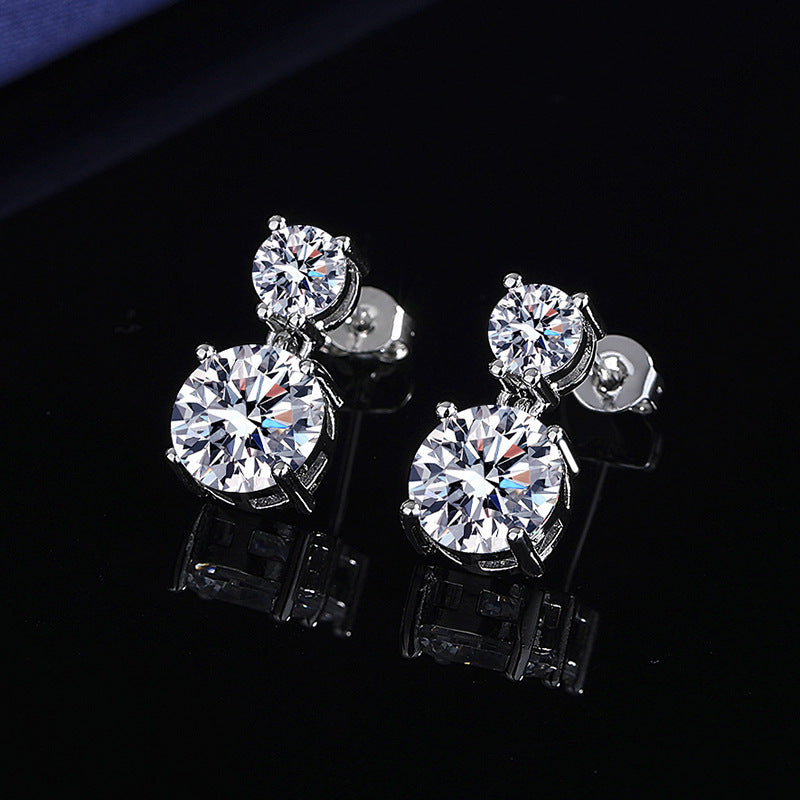 5 Carat Moissanite Stud Earrings for Women – 925 Sterling Silver Drop Earrings, Brilliant Luxury Fine Jewelry, Perfect Gift for Christmas, Valentine's Day & Special Occasions
