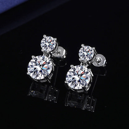 5 Carat Moissanite Stud Earrings for Women – 925 Sterling Silver Drop Earrings, Brilliant Luxury Fine Jewelry, Perfect Gift for Christmas, Valentine's Day & Special Occasions