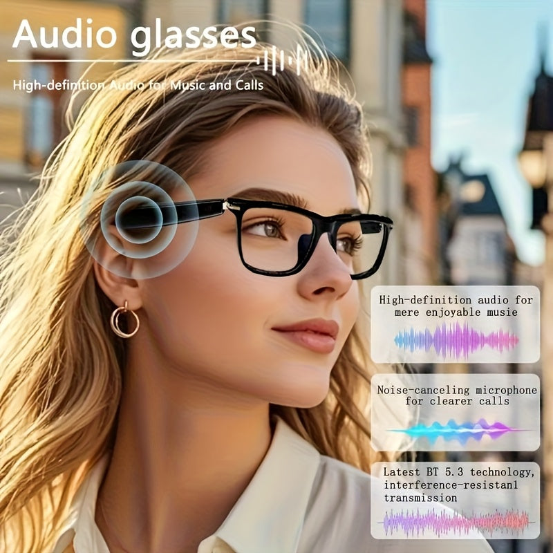 AI Smart Glasses with Real-Time 160-Language Translation, GPT Chat Assistant, Bluetooth 5.2 Audio, Hands-Free Calling, Music Playback, Photochromic & Anti-Blue Light Lenses – Unisex Wearable Tech