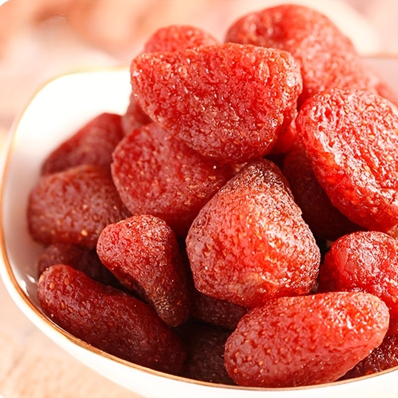 Dried Strawberries Snack 3 Bags Pack Low Sugar Natural Gluten-Free Vegan Fruit Snack Office Parties Holidays Gift