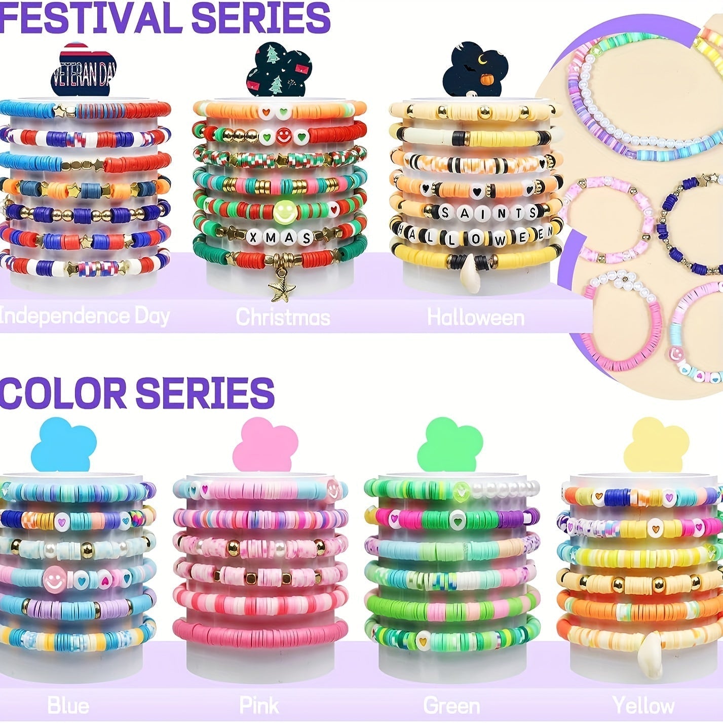 7200pcs Clay Beads Bracelet Making Kit Colorful Soft Clay Beads for DIY Friendship Bracelets Jewelry Making with Storage Box Complete Bead Set for Girls Kids Teens Adults Craft Supplies
