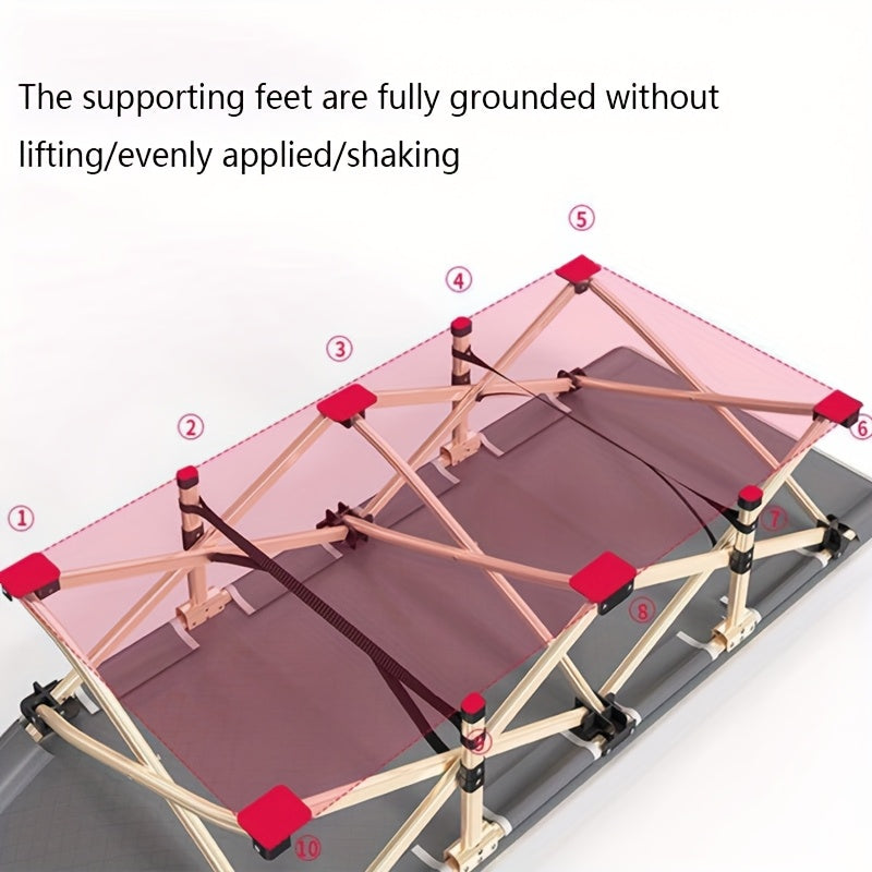 75 Inch Heavy Duty Camping Cot – Extra Large Folding Bed with Optional Flip Mattress & Carry Bag, 450/500/600 lbs Capacity, Portable Foldable Guest Bed for Adults Outdoor Camping