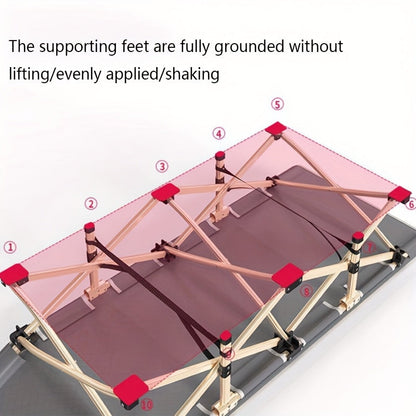 75 Inch Heavy Duty Camping Cot – Extra Large Folding Bed with Optional Flip Mattress & Carry Bag, 450/500/600 lbs Capacity, Portable Foldable Guest Bed for Adults Outdoor Camping