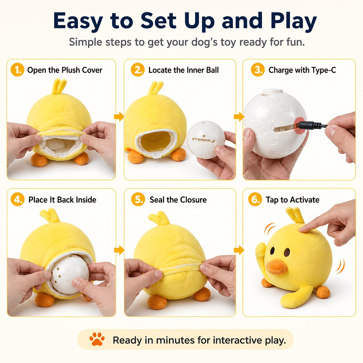 USB Rechargeable Bouncing Dog Toy – Motion Sensor Electronic Ball with Pig Sound & Voice Recording, Washable Interactive Fetch Toy for Small Dogs & Puppies
