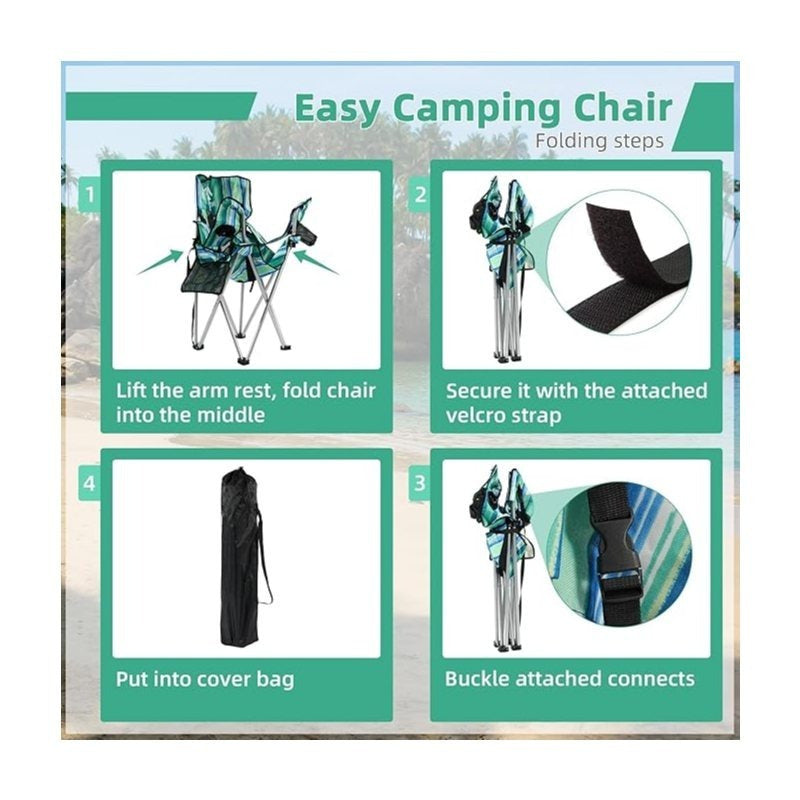Folding Camping Chair with Tilting Canopy Sunshade – 225LBS Capacity, 22.8" Wide Seat, Mesh Cup Holder & Carry Bag, Portable Beach Lawn Chair for Camping, Hiking & Outdoor Events – 9 Color Options