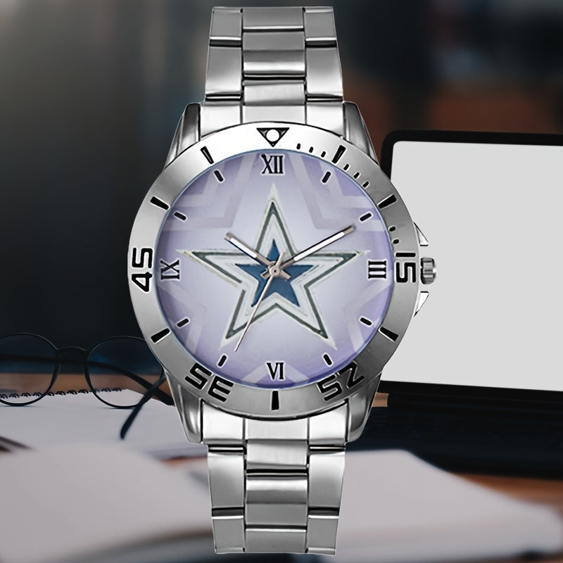 Men's Stainless Steel Band Quartz Watch Casual Simple Round Dial Analog Wristwatch Classic Metal Fashion Watch Gift for Men Silver