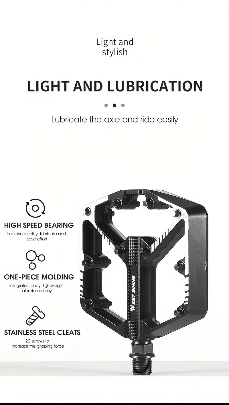 Aluminum Alloy Bike Pedals 3 Bearings Non-Slip Lightweight Bicycle Pedals with Hexagonal Sleeve for Mountain Bikes & Road Bikes – Easy Install, Durable Multi-Color Cycling Accessories, 1 Pair