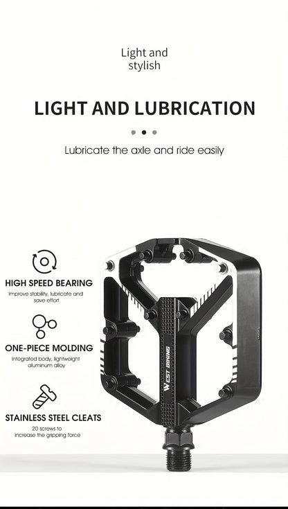 Aluminum Alloy Bike Pedals 3 Bearings Non-Slip Lightweight Bicycle Pedals with Hexagonal Sleeve for Mountain Bikes & Road Bikes – Easy Install, Durable Multi-Color Cycling Accessories, 1 Pair