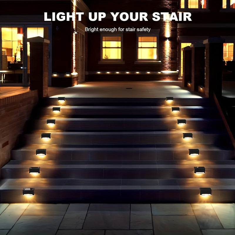 Solar Deck Lights Outdoor Waterproof LED Step Stair Fence Lights 8 16 32 Pack Auto Dusk to Dawn 800mAh Warm White Solar Powered Pathway Patio Garden Driveway Yard Wall Lighting