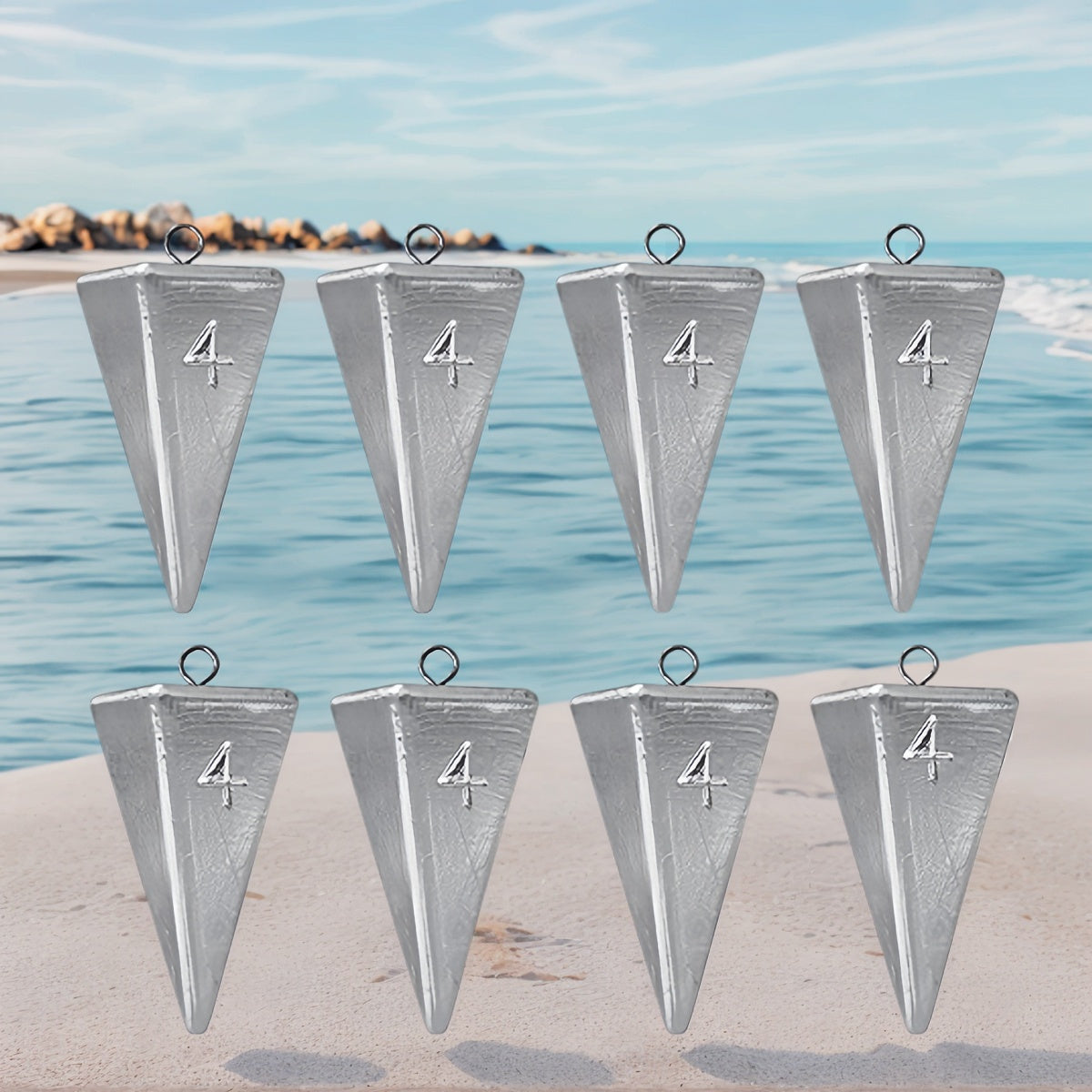 Pyramid Fishing Sinkers – Saltwater & Freshwater Surf Fishing Weights, Strong Hold in Current, Sizes 1oz to 10oz, Multi-Pack Tackle for Pompano, Bass, Drum & More