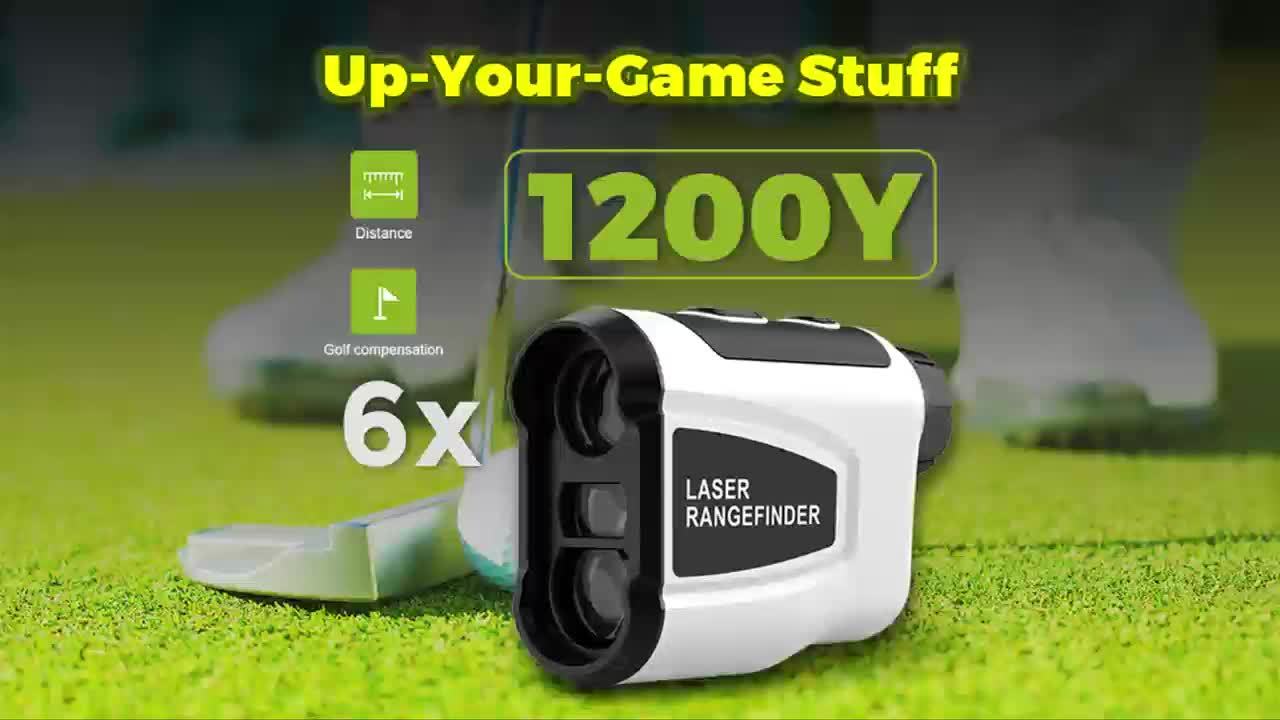 Golf Laser Rangefinder 1200 Yards – 6.5x Magnification Slope Compensation HD Flag Lock Anti-Vibration USB Rechargeable, High Precision Quick Positioning Golf Distance Meter, White Sleek Design