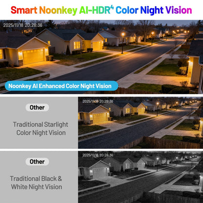 2K Wireless Window Security Camera AI Color Night Vision 5GHz 2.4GHz WiFi Person Pet Vehicle Motion Detection 24/7 Recording Easy Install Alexa Compatible