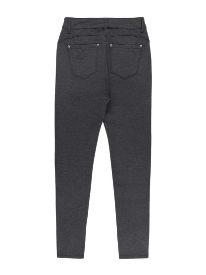 Women's High Waist Stretch Skinny Jeans Metal Button Street Style Slim Fit Denim Pants 10 Colors S-XXL Everyday Wear