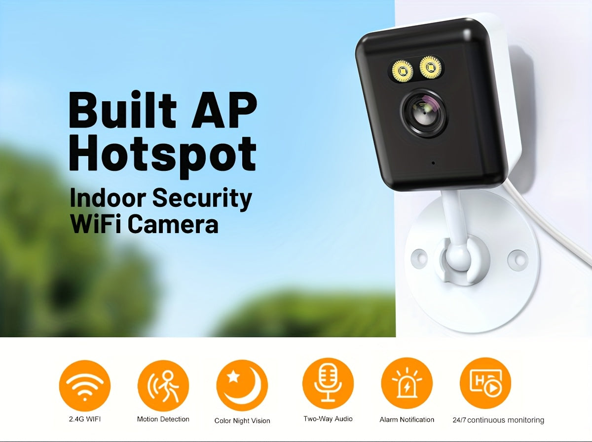 2 Pack WiFi Indoor Security Camera 3MP HD AI Humanoid Detection Full Color Night Vision Two-Way Audio Smart Motion Detection Alexa Compatible App Control Home Surveillance Camera