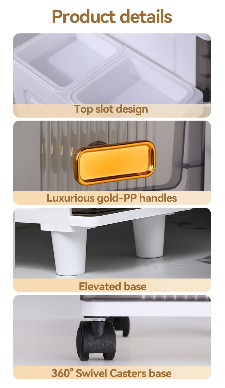 Slim Rolling Storage Cabinet with Drawers and Wheels Waterproof PP Organizer 3 4 5 6 Tier for Bathroom Kitchen Bedroom Small Spaces – Narrow Drawer Unit