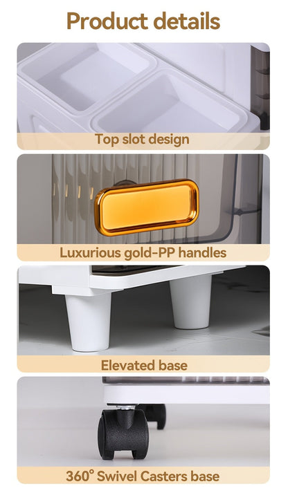 Slim Rolling Storage Cabinet with Drawers and Wheels Waterproof PP Organizer 3 4 5 6 Tier for Bathroom Kitchen Bedroom Small Spaces – Narrow Drawer Unit
