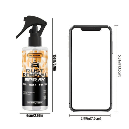 Rust Remover Spray for Metal – Fast-Acting Formula for Chrome, Iron, Alloy & Steel Surfaces, No Residue, Safe for Plastic & Rubber, Automotive & Household Rust Removal, 3.38oz
