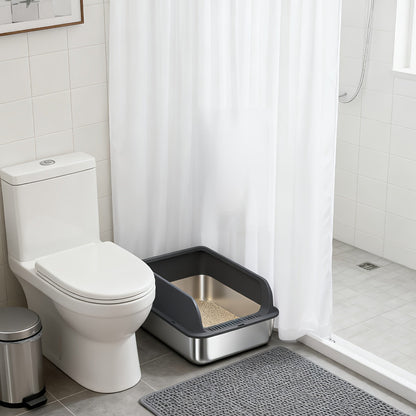 Stainless Steel Cat Litter Box Odor-Proof High-Sided Metal Litter Tray – Non-Stick Leak-Proof Easy Clean Indoor Cat Toilet for Large Medium Small Cats, Multiple Sizes & Colors