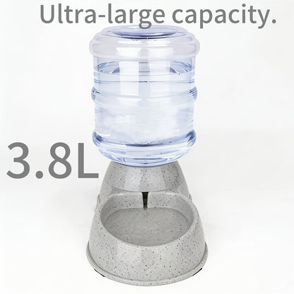 Automatic Gravity Dog Feeder and Water Dispenser 1 Gallon 3.8L - No Batteries Required, Durable PP Material, Suitable for Cats and Dogs Small Medium Pets, Hands-Free Gravity Feeding Station, Perfect Gift