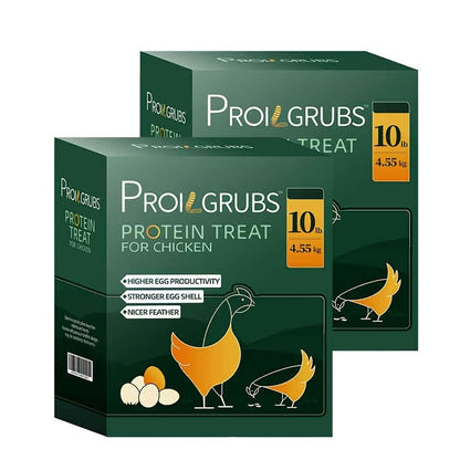 PROILGRUBS Dried Black Soldier Fly Larvae Chicken Treats – Non-GMO High-Protein Egg & Flock Builder, Stronger Eggshells & Feather Growth for Layers Broilers Chicks, 5 to 33 LB Bulk Bags