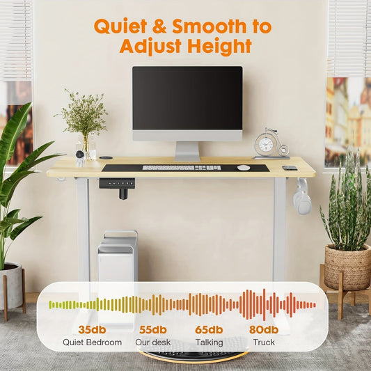 Electric Standing Desk Adjustable Height 40 48 55 63 Inch – Sit Stand Up Desk with Memory Controller & Anti-Collision, Ergonomic Home Office Gaming Workstation, Multiple Colors & Sizes