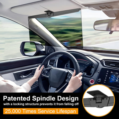 Car Sun Visor Extender UV400 Polarized Anti-Glare Shield Adjustable Clip-On Sun Blocker Universal Fit for Safe Comfortable Driving Day and Night