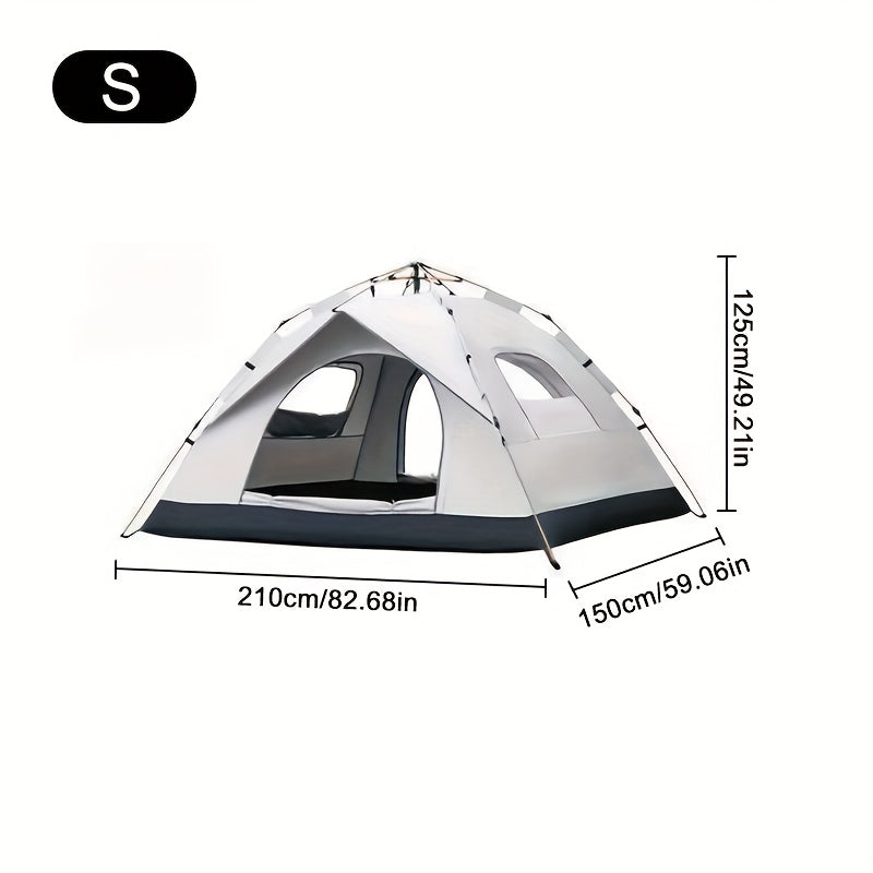 3-Second Instant Pop-Up Camping Tent for 2 Person – Automatic Setup, Fiberglass Poles, Oxford Cloth, All-Season Waterproof, Double Door – for Hiking, Travel, Beach & Backpacking